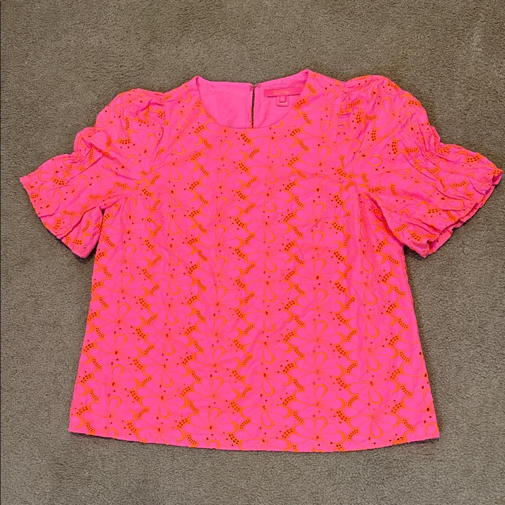 Lilly Pulitzer Vibrant Pink Top with Orange Details